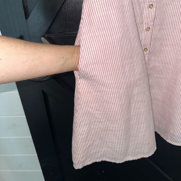 Abercrombie & Fitch Pink Striped Tie Front Cotton Button Front Retro Boho Dress - Picture 8 of 12